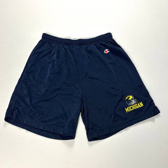 Vintage University Michigan Champion Mens Mesh Shorts Blue Sz XL/XXL Football - Picture 1 of 6